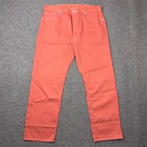 Levi's Jeans Mens 38x30 Salmon Pink 501 Original Fit Straight Leg Denim Cotton